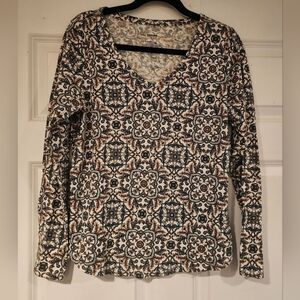 Sonoma Glittery patterned long sleeve top M